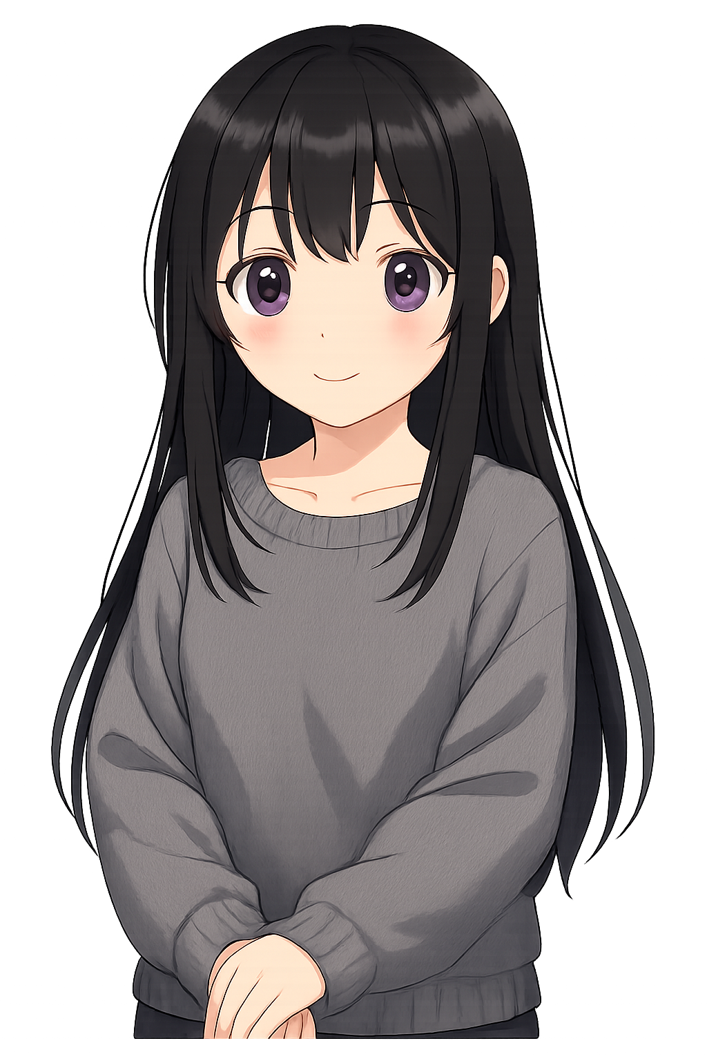 Anime girl character smiling